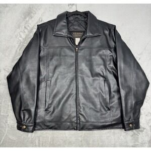 Vintage Arizona Faux Leather Bomber Jacket Mens Large Motorcycle Biker 90s Y2K
